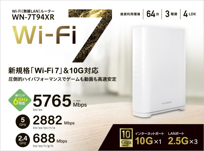 enひかりクロスの対応ルーター(IO DATA WN-7T94XR)
