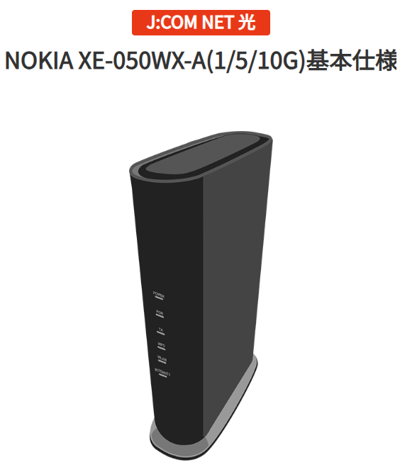 J:COM NET光10ギガの公式ルーター(NOKIA XE-050WX-A)