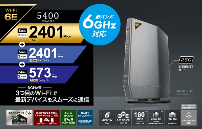 WSR-5400XE6のルーター情報