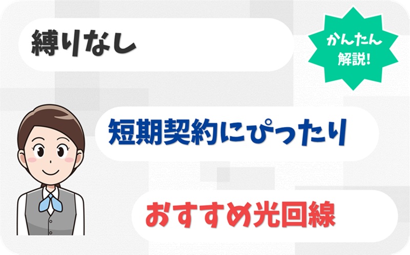 【縛りなし・契約期間なし】短期契約にぴったりの光回線は？ - アイキャッチ