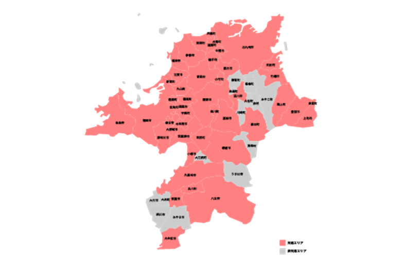 福岡のBBIQのエリア